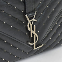 Load image into Gallery viewer, SAINT LAURENT サンローラン カレッジ ショルダーバッグ 428056 GUE428056.0916 レザー ブラック シルバー金具 美品 中古 4b011848