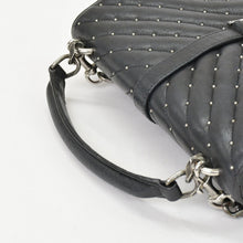 Load image into Gallery viewer, SAINT LAURENT サンローラン カレッジ ショルダーバッグ 428056 GUE428056.0916 レザー ブラック シルバー金具 美品 中古 4b011848