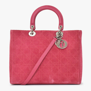 Christian Dior クリスチャンディオール Lady Dior Large レディディオール ラージ 2WAYバッグ 05-MA-0043 カナージュ 美品 中古 4b011855