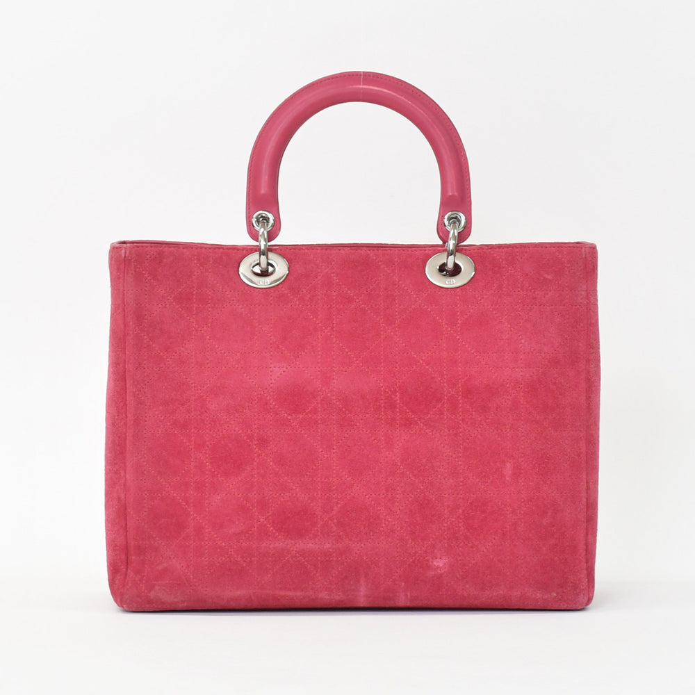 Christian Dior クリスチャンディオール Lady Dior Large レディディオール ラージ 2WAYバッグ 05-MA-0043 カナージュ 美品 中古 4b011855