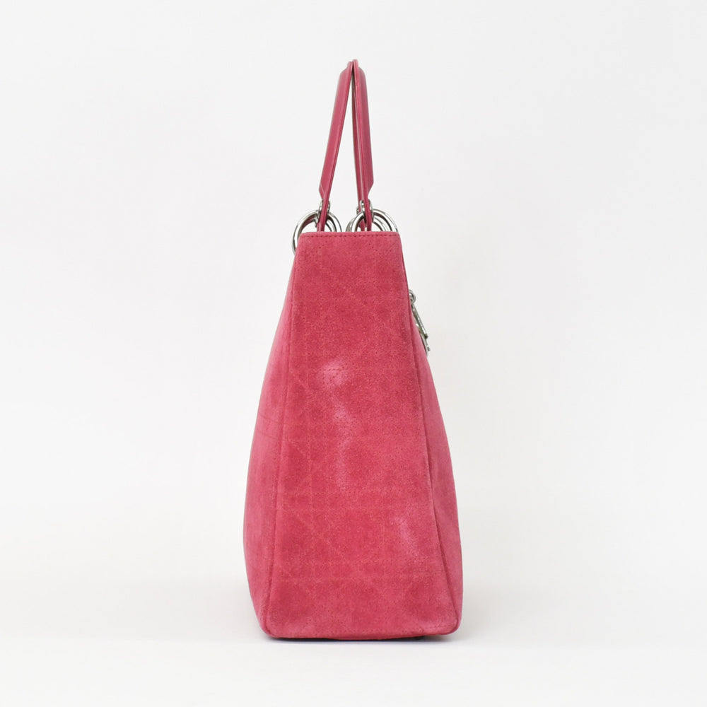 Christian Dior クリスチャンディオール Lady Dior Large レディディオール ラージ 2WAYバッグ 05-MA-0043 カナージュ 美品 中古 4b011855