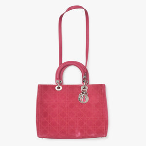Christian Dior クリスチャンディオール Lady Dior Large レディディオール ラージ 2WAYバッグ 05-MA-0043 カナージュ 美品 中古 4b011855