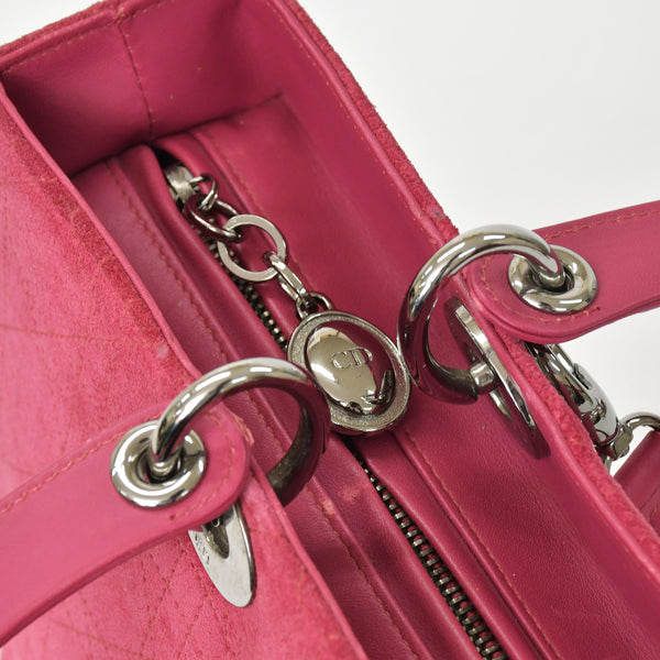 Christian Dior クリスチャンディオール Lady Dior Large レディディオール ラージ 2WAYバッグ 05-MA-0043 カナージュ 美品 中古 4b011855