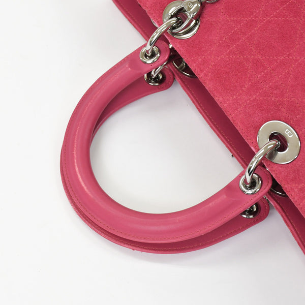 Christian Dior クリスチャンディオール Lady Dior Large レディディオール ラージ 2WAYバッグ 05-MA-0043 カナージュ 美品 中古 4b011855