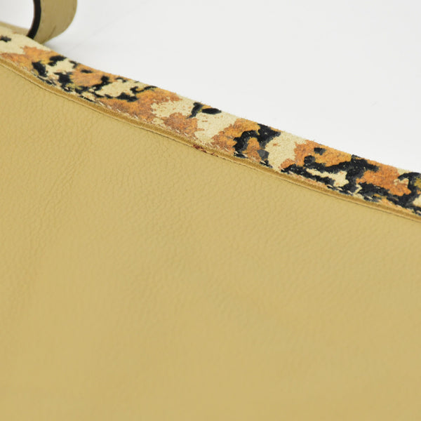極美品 LOEWE ロエベ フラメンコ 花柄 ショルダーバッグ スエード レザー ブラウン ベージュ ゴールド金具 中古 4b011856