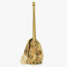 Load image into Gallery viewer, 極美品 LOEWE ロエベ フラメンコ 花柄 ショルダーバッグ スエード レザー ブラウン ベージュ ゴールド金具 中古 4b011856