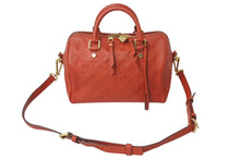 Load image into Gallery viewer, LOUIS VUITTON ルイヴィトン スピーディー25 バンドリエール ハンドバッグ M40758 レッド モノグラムアンプラント レザー 美品 中古 4b001187