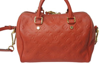 Load image into Gallery viewer, LOUIS VUITTON ルイヴィトン スピーディー25 バンドリエール ハンドバッグ M40758 レッド モノグラムアンプラント レザー 美品 中古 4b001187