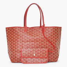 Load image into Gallery viewer, 極美品 GOYARD ゴヤール サンルイPM バッグ トートバッグ STLOUIPMLTY50CL50P PVC レザー ヘリンボーン レッド 中古 4b011884