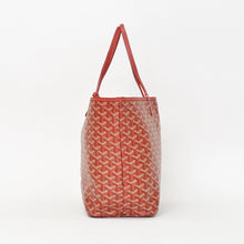 Load image into Gallery viewer, 極美品 GOYARD ゴヤール サンルイPM バッグ トートバッグ STLOUIPMLTY50CL50P PVC レザー ヘリンボーン レッド 中古 4b011884