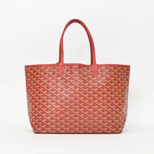 Load image into Gallery viewer, 極美品 GOYARD ゴヤール サンルイPM バッグ トートバッグ STLOUIPMLTY50CL50P PVC レザー ヘリンボーン レッド 中古 4b011884