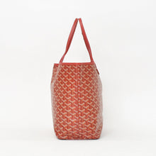 Load image into Gallery viewer, 極美品 GOYARD ゴヤール サンルイPM バッグ トートバッグ STLOUIPMLTY50CL50P PVC レザー ヘリンボーン レッド 中古 4b011884