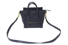 画像をギャラリービューアに読み込む, CELINE セリーヌ ラゲージ ナノ 2WAY ショルダーバッグ ハンドバッグ イタリア製 レザー シルバー シルバー金具 美品 中古 4b001193