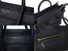画像をギャラリービューアに読み込む, CELINE セリーヌ ラゲージ ナノ 2WAY ショルダーバッグ ハンドバッグ イタリア製 レザー シルバー シルバー金具 美品 中古 4b001193