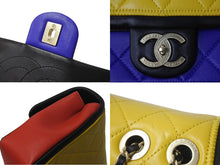 Load image into Gallery viewer, CHANEL シャネル マトラッセ チェーンショルダーバッグ CCロゴ マルチカラー カーフ ゴールド金具 中古 4b001194