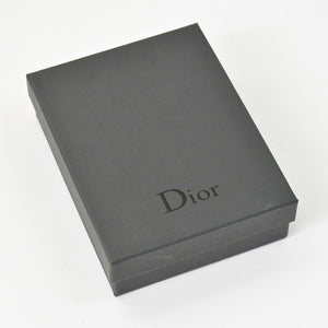 新品未使用 DIOR ディオール AIR DIOR カードケース ロゴ ストラップ レザー ネイビー シルバー金具 中古 4b012044