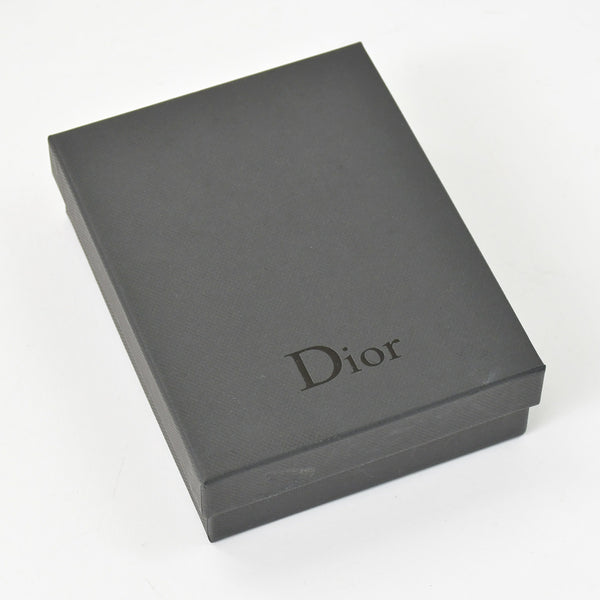 新品未使用 DIOR ディオール AIR DIOR カードケース ロゴ ストラップ レザー ネイビー シルバー金具 中古 4b012044