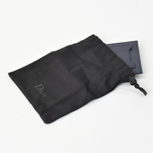 新品未使用 DIOR ディオール AIR DIOR カードケース ロゴ ストラップ レザー ネイビー シルバー金具 中古 4b012044