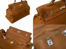 画像をギャラリービューアに読み込む, 極美品 激レア HERMES エルメス ケリー50 ハンドバック ゴールド トリヨンクレマンス シルバー金具 □N刻印 中古 4b001269