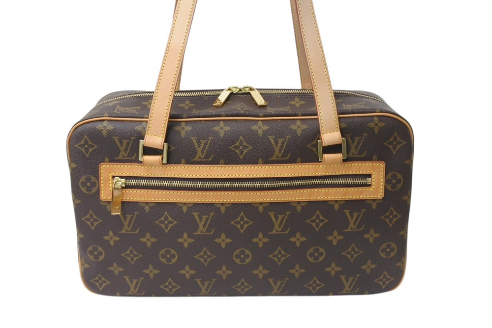 極美品 LOUISVUITTON ルイヴィトン シテGM ショルダーバッグ モノグラム M51181 PVC ヌメ革 ブラウン ゴールド金具 中古 4b001210