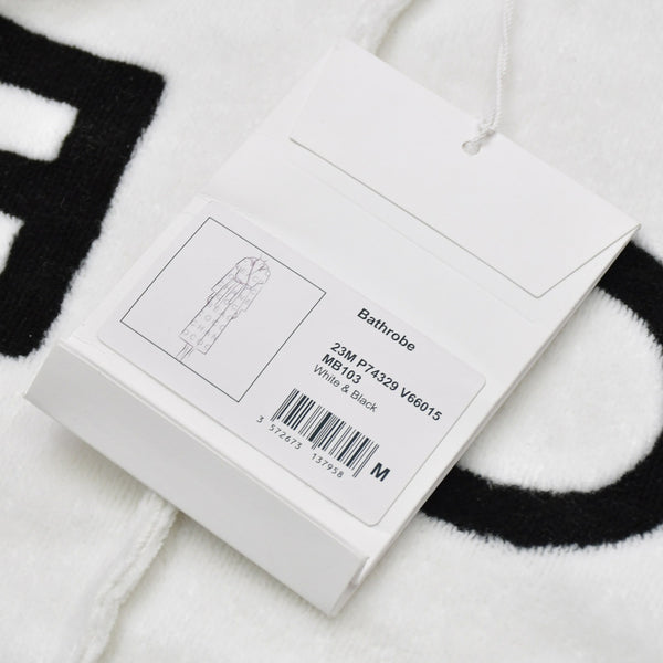 Like new CHANEL Logo Bathrobe Jacket P74329V66015 Gown Black White Size M Used 4a000083