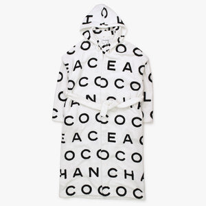 Like new CHANEL Logo Bathrobe Jacket P74329V66015 Gown Black White Size M Used 4a000083