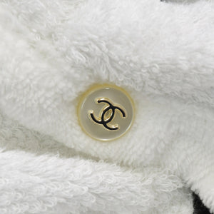 Like new CHANEL Logo Bathrobe Jacket P74329V66015 Gown Black White Size M Used 4a000083