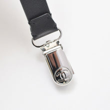 画像をギャラリービューアに読み込む, 極美品 CHANEL シャネル レザーサスペンダー A23S刻印 サイズM ココマーク ラインストーン ブラック クリア シルバー 中古 4b012151