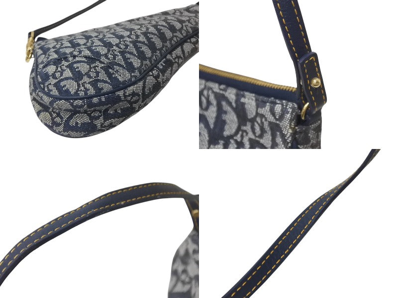 クリスチャン ディオール ネイビー レザー ヴィンテージ ショルダーバッグ Christian Dior クリスチャンディオール ヴィンテージ ショルダー