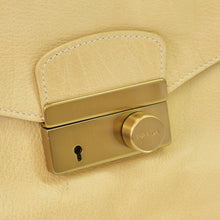 Load image into Gallery viewer, 極美品 PRADA プラダ ワンショルダーバッグ BR2396 レザー ベージュ ブルー サウンドロック マットゴールド金具 中古 4b012451