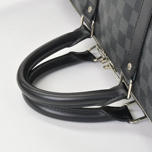 Very Good Condition LOUIS VUITTON Keepall Bandouliere 55 Boston Bag Men's Travel Bag Damier Graphite Black N41413 Good Condition Used 4a001248