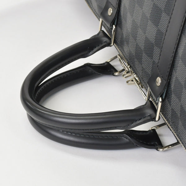 Very Good Condition LOUIS VUITTON Keepall Bandouliere 55 Boston Bag Men's Travel Bag Damier Graphite Black N41413 Good Condition Used 4a001248
