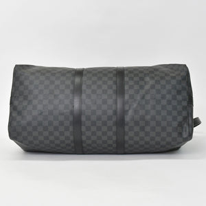 Very Good Condition LOUIS VUITTON Keepall Bandouliere 55 Boston Bag Men's Travel Bag Damier Graphite Black N41413 Good Condition Used 4a001248