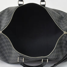 画像をギャラリービューアに読み込む, 極美品 ルイヴィトン LOUIS VUITTON キーポル バンドリエール 55 ボストンバッグ メンズ 旅行鞄 ダミエ グラフィット ブラック N41413 美品 中古 4a001248