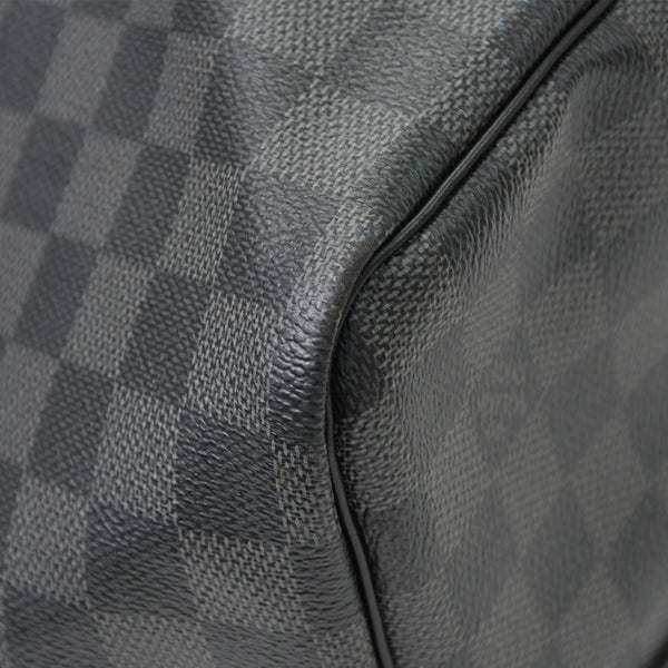 Very Good Condition LOUIS VUITTON Keepall Bandouliere 55 Boston Bag Men's Travel Bag Damier Graphite Black N41413 Good Condition Used 4a001248