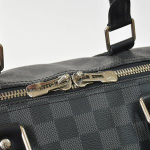 Very Good Condition LOUIS VUITTON Keepall Bandouliere 55 Boston Bag Men's Travel Bag Damier Graphite Black N41413 Good Condition Used 4a001248