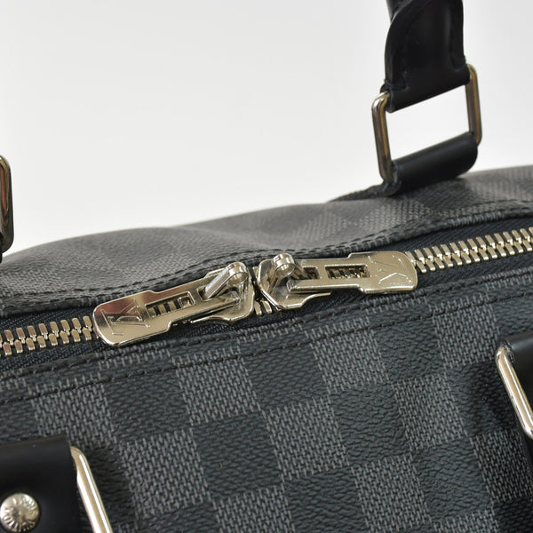 Very Good Condition LOUIS VUITTON Keepall Bandouliere 55 Boston Bag Men's Travel Bag Damier Graphite Black N41413 Good Condition Used 4a001248