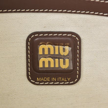 Load image into Gallery viewer, 新品同様 MIUMIU ミュウミュウ Ivy Leather Bag アイビー レザーハンドバッグ 5BG231 ブラウン ロゴパッチ ゴールド金具 中古 4b012483