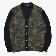 Load image into Gallery viewer, 極美品 COMME des GARCONS HOMME コムデギャルソンオム カモ柄 カーディガン HT-N002 ブラック グリーン コットン サイズS 中古 4b012598