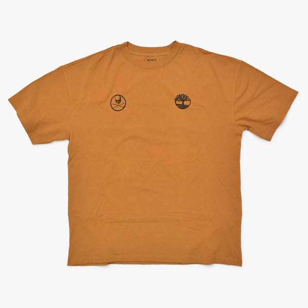 Timberland ティンバーランド Mastermind マスターマインド コラボ Tシャツ RN 76382 ブラウン サイズM 美品 中古 4b012623