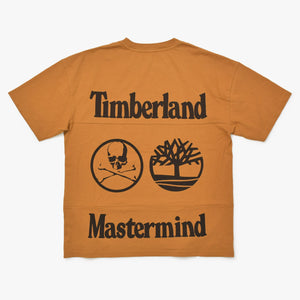 Timberland ティンバーランド Mastermind マスターマインド コラボ Tシャツ RN 76382 ブラウン サイズM 美品 中古 4b012623