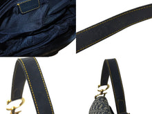 画像をギャラリービューアに読み込む, ChristianDior クリスチャンディオール トロッター ダブルサドルバッグ キャンバス レザー ネイビー ゴールド 美品 中古 4b001263