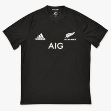 Load image into Gallery viewer, 極美品 adidas アディダス オールブラックス ラガーシャツ 半袖 Tシャツ ブラック ポリエステル サイズXL中古 4b012655