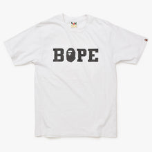 Load image into Gallery viewer, 極美品 A BATHING APE アベイシングエイプ ロゴ Ｔシャツ ホワイト ブラック コットン ポリエステル 中古 4b012657