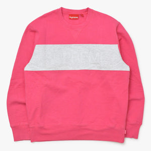 Supreme ZigZag Stitch Panel クルーネックトレーナー スウェット RN 101837 ピンク サイズM 美品 中古 4b012673