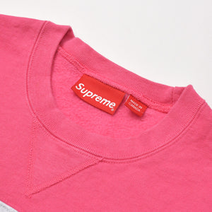 Supreme ZigZag Stitch Panel クルーネックトレーナー スウェット RN 101837 ピンク サイズM 美品 中古 4b012673