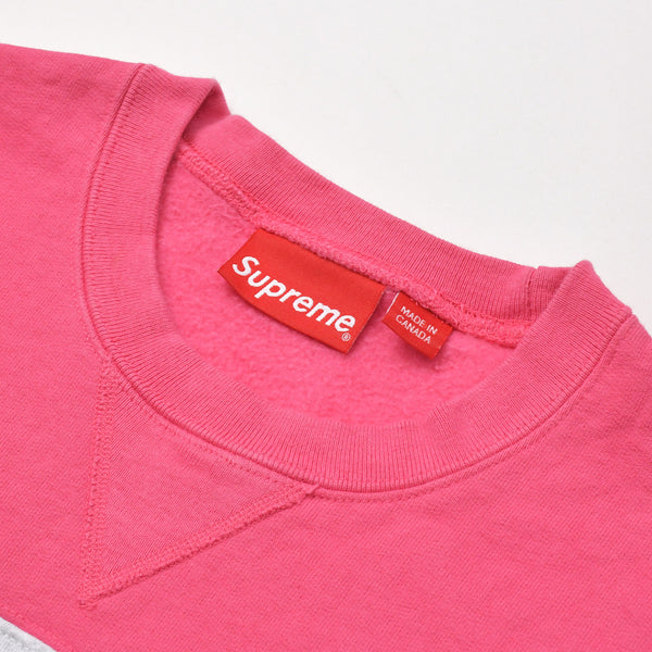 Supreme ZigZag Stitch Panel クルーネックトレーナー スウェット RN 101837 ピンク サイズM 美品 中古 4b012673