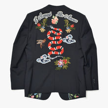 Load image into Gallery viewer, 極美品 GUCCI グッチ テーラード ジャケット ミケーレ期 刺繍 521040 ブラウン レザー 中古 4b012701