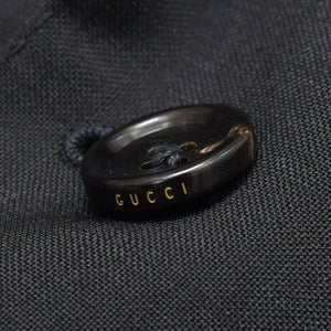 極美品 GUCCI グッチ テーラード ジャケット ミケーレ期 刺繍 521040 ブラウン レザー 中古 4b012701