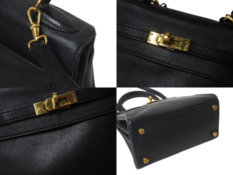 HERMES エルメス ○V刻印 ミニケリー 20 ブラック ヴォーガリバー 内縫い 2WAY ショルダーバッグ 美品 中古 4b001272